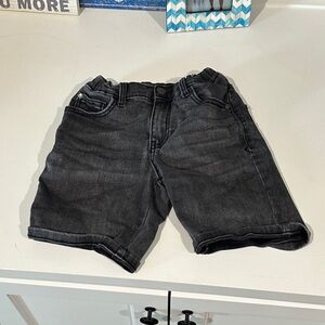 Kids Black Denim Shorts